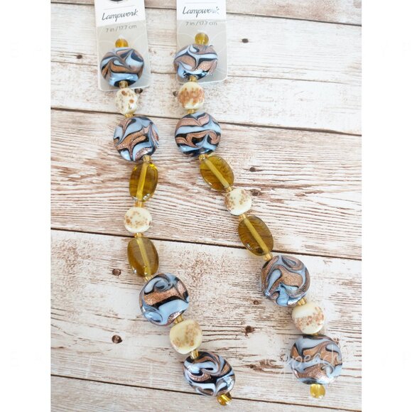 Bead Landing Lampwork Beads 2 Pack 7” Strand New Jewelry Making Craft Supply DIY - Picture 5 of 8